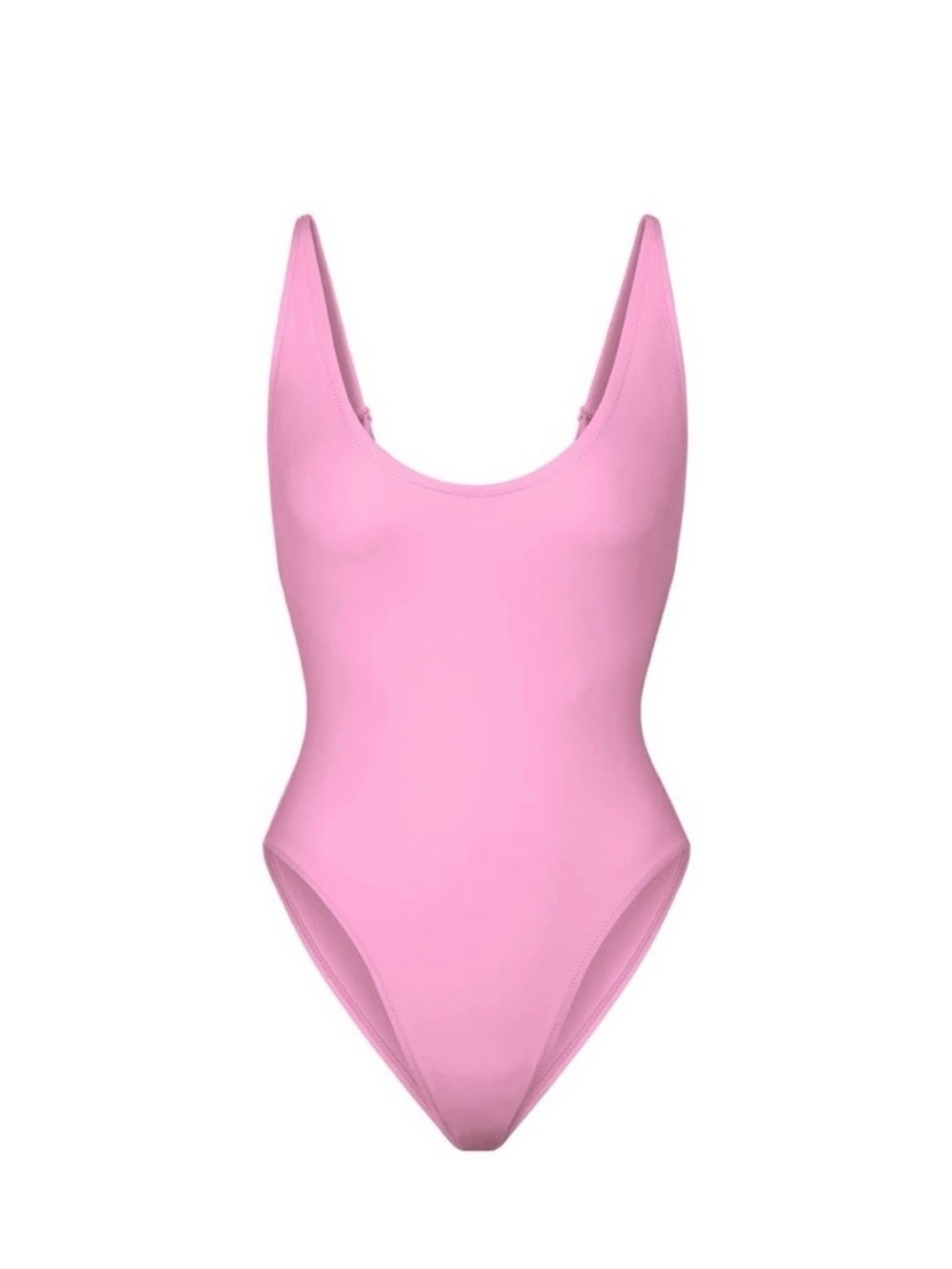 SKIMS Pink Scoop Neck One-Piece Swimsuit